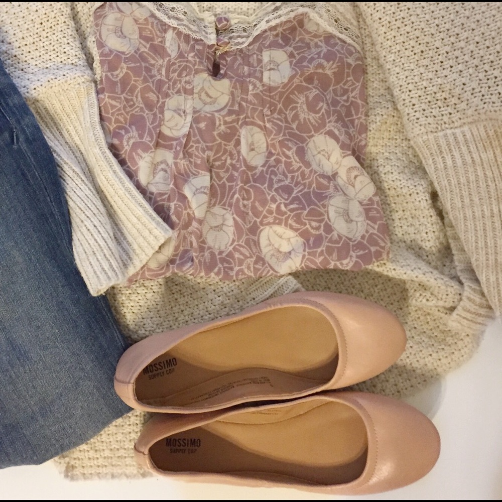 Blush pink ballet flats